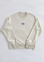 Chi Script Crewneck - Ecru & Blue