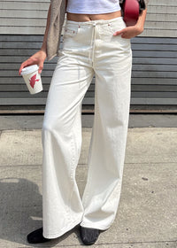 Madison Mid-Rise Wide Leg - Milkshake