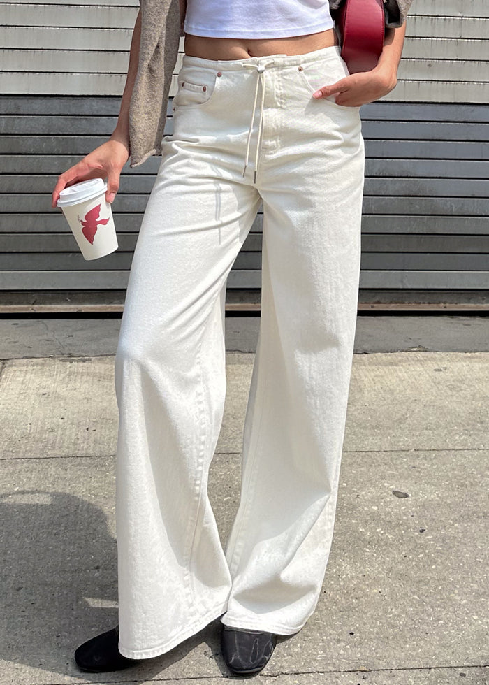 Madison Mid-Rise Wide Leg - Milkshake