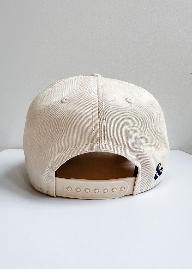 Chicago Script Rope Hat - Ivory & Navy