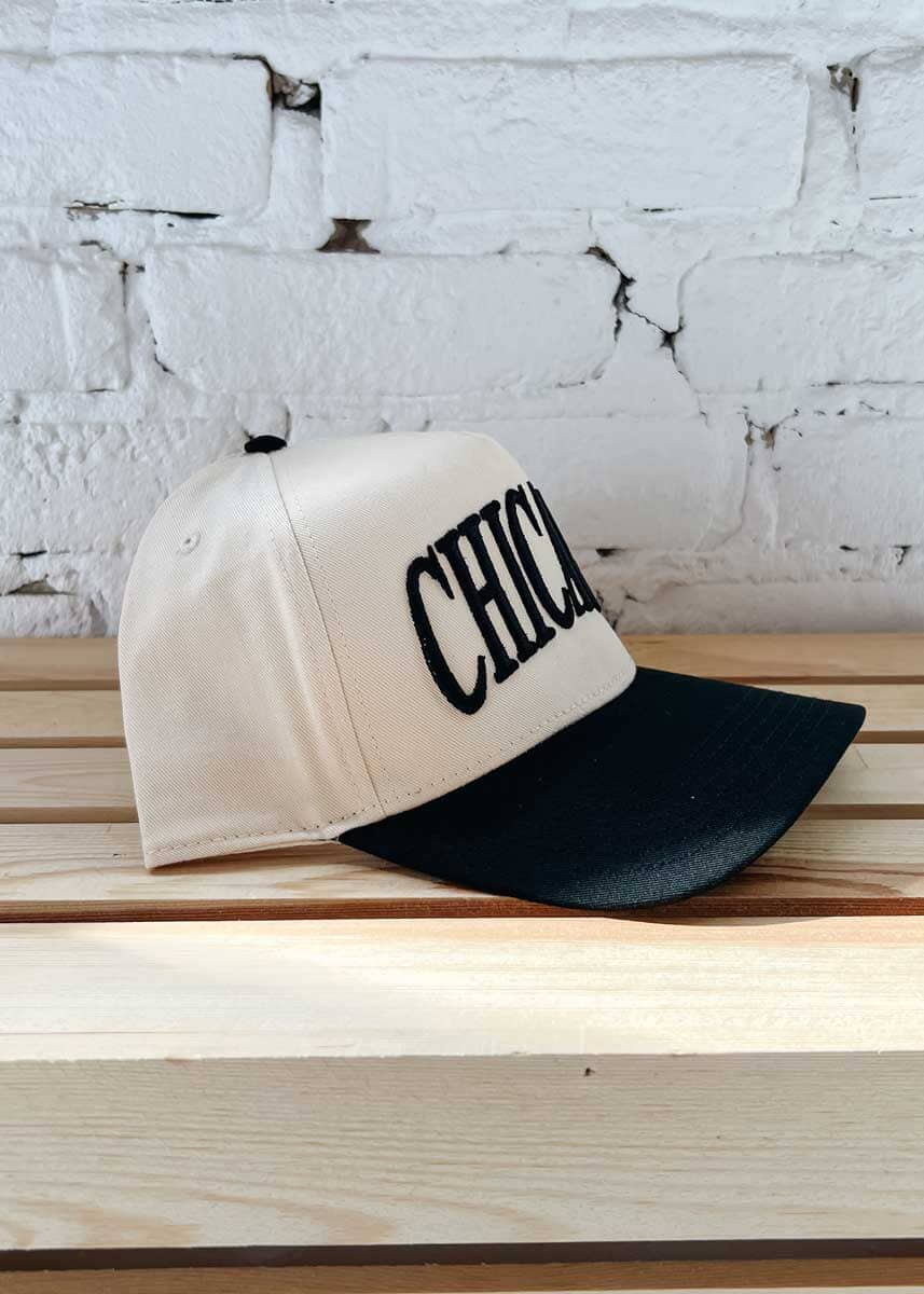 Chainstitch Chicago Puff Baseball Cap - Black