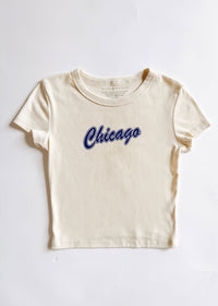 90's Chicago Baby Tee - Ivory