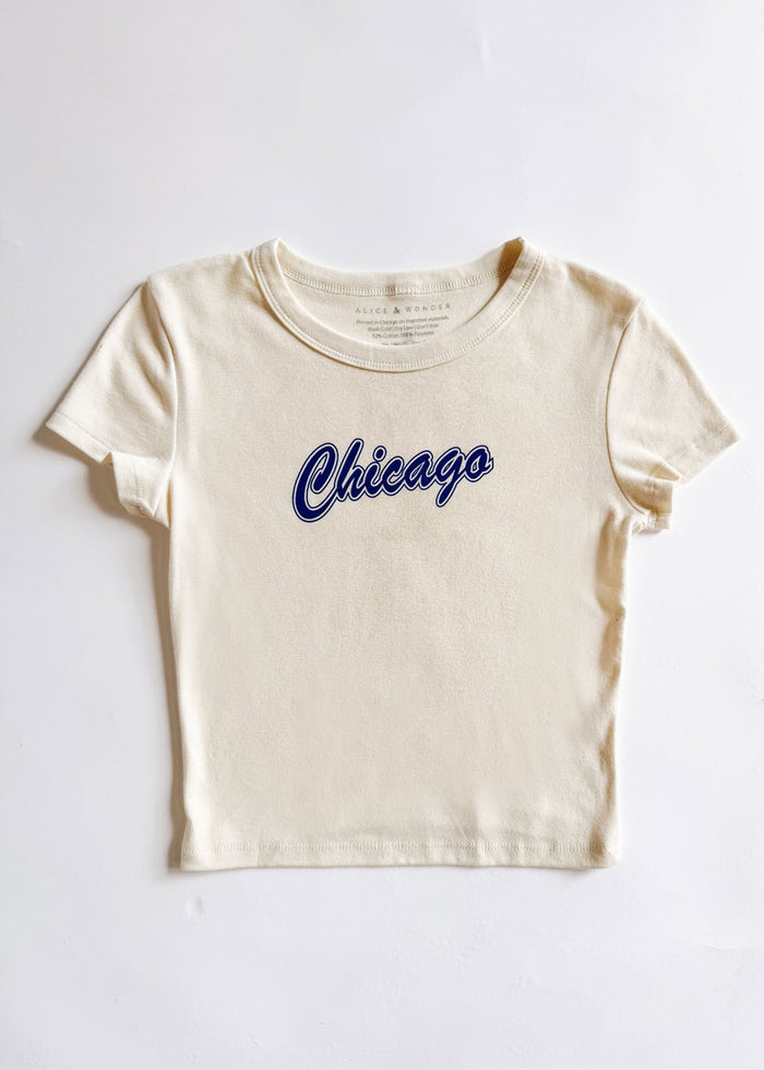 90's Chicago Baby Tee - Ivory