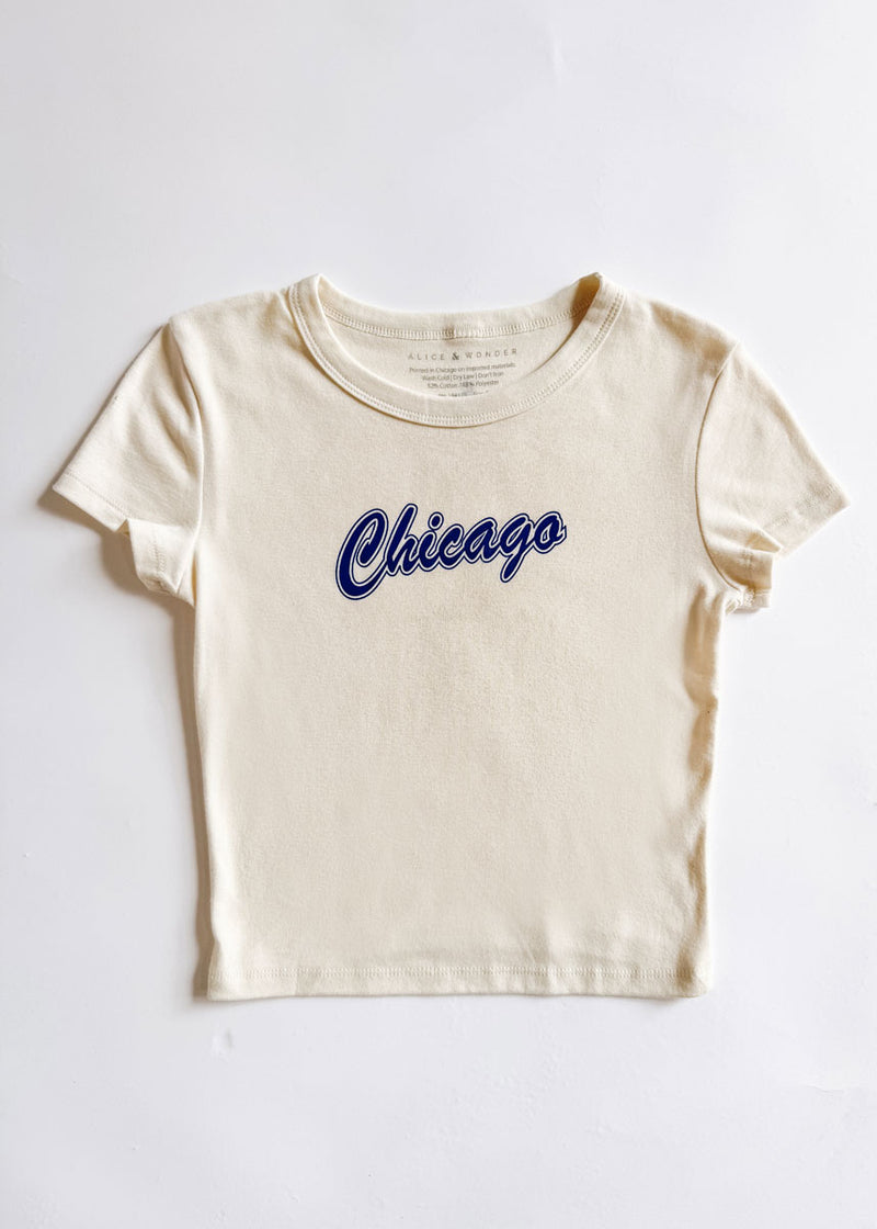 90's Chicago Baby Tee - Ivory