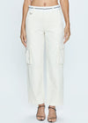 Addie High Rise Cargo Trouser - Eggshell