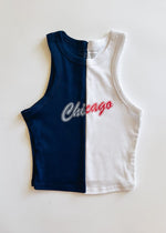 90's Chicago Micro-Rib Racer Tank - White