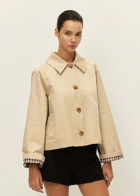 Wynn Cropped Trench Coat - Khaki