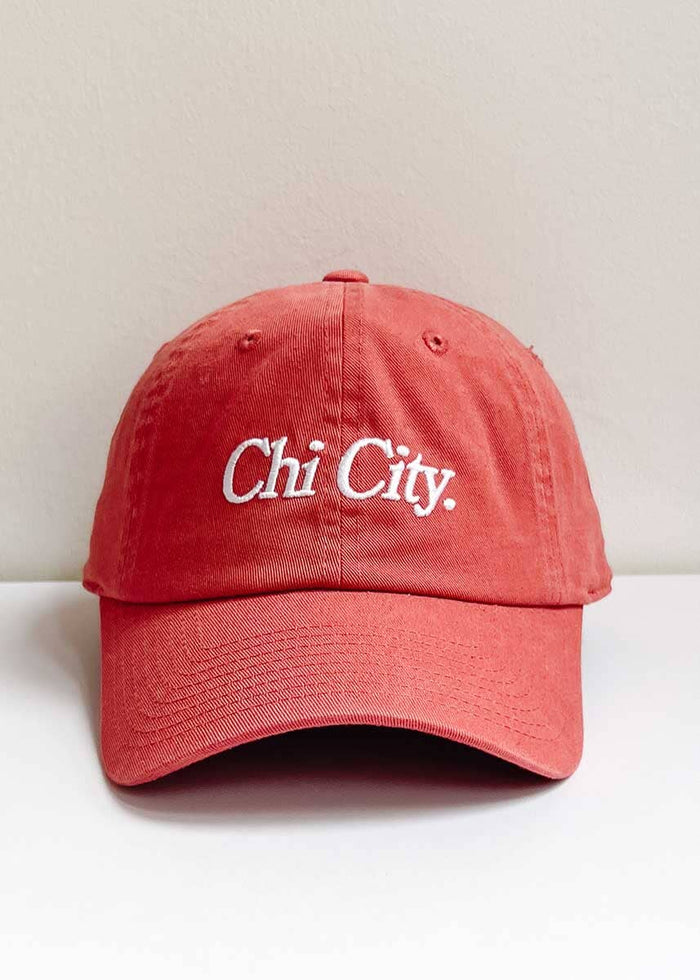 Chi City Dad Hat - Washed Red