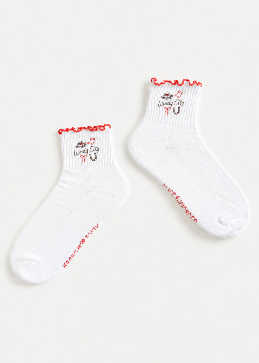 Windy City Ruffle Sock