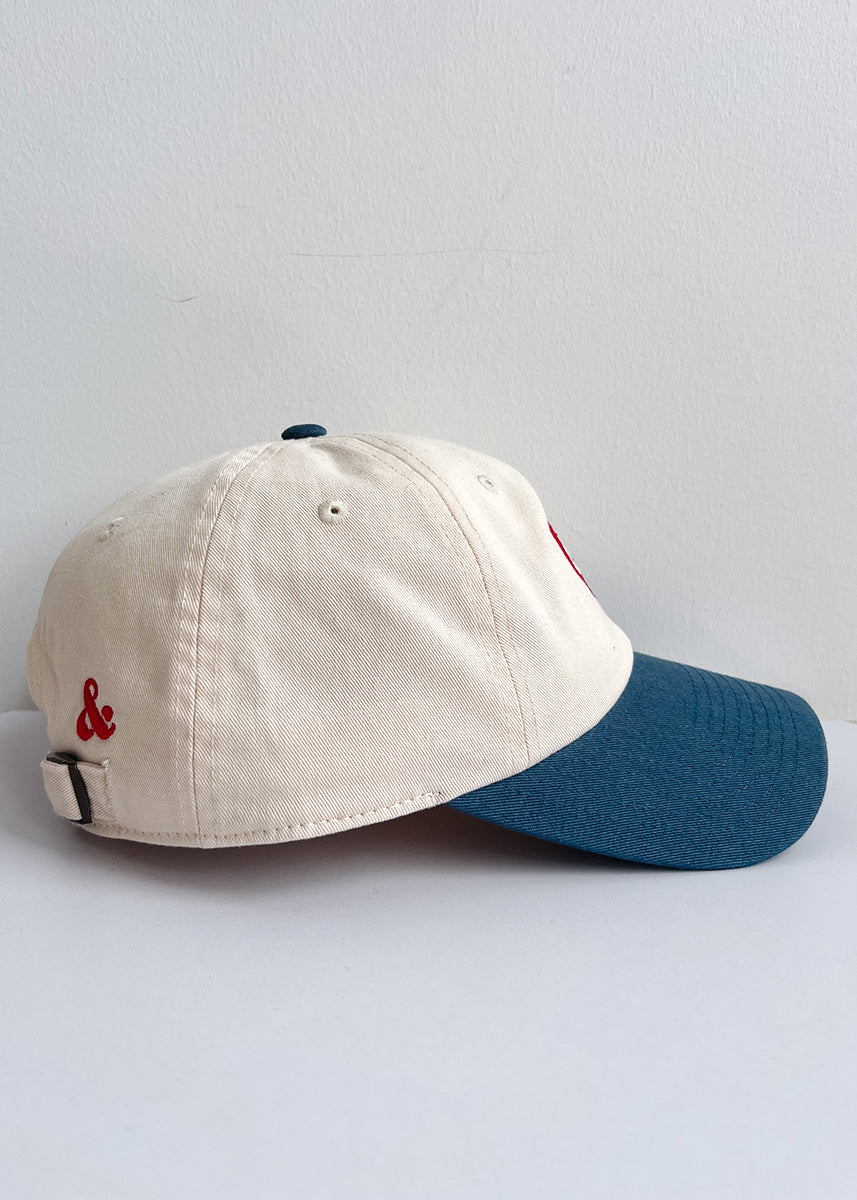 Chi Heart Icon Hat - Ivory & Breaker Blue