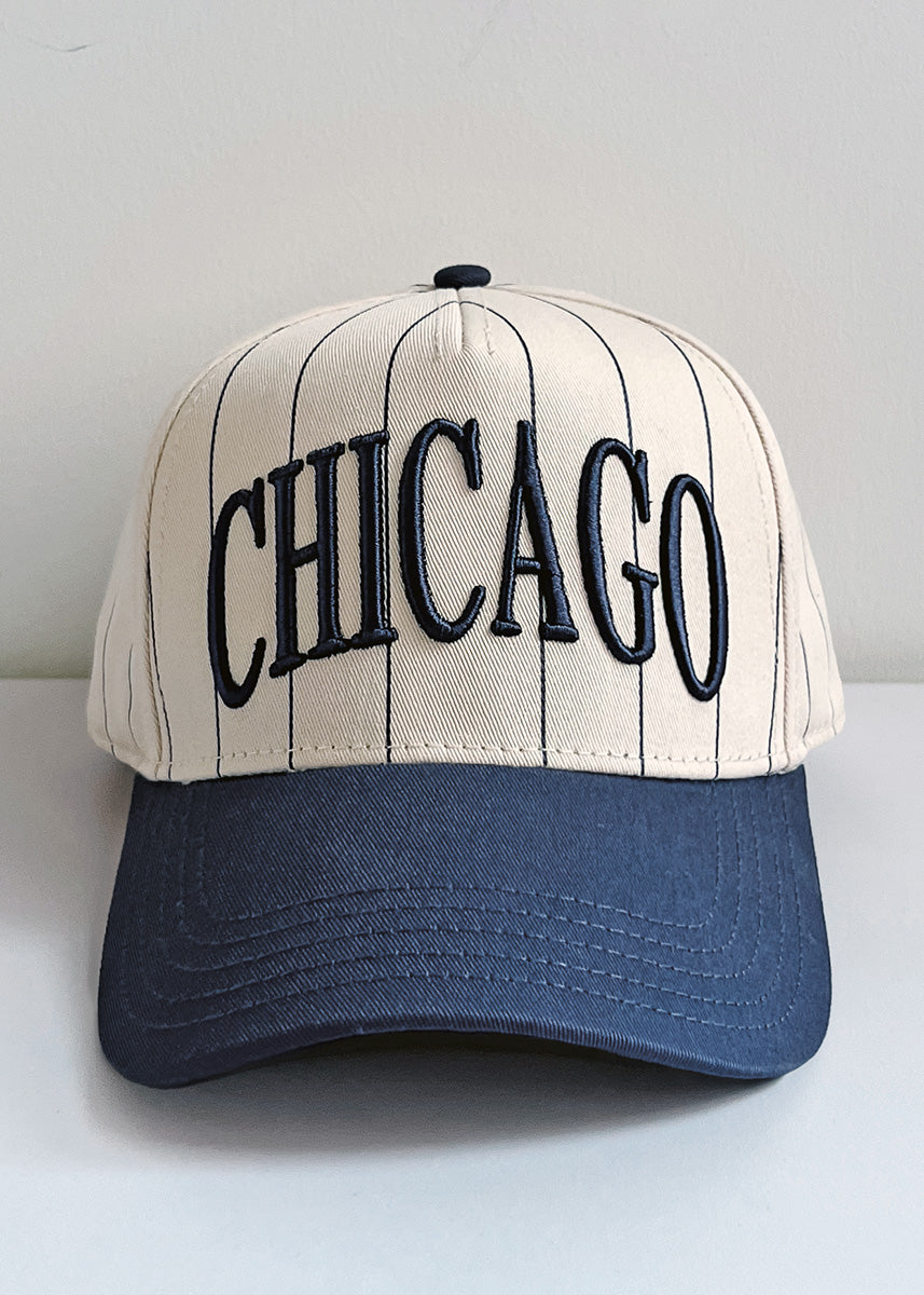 Chicago Puff Pinstripe Baseball Cap - Breaker Blue