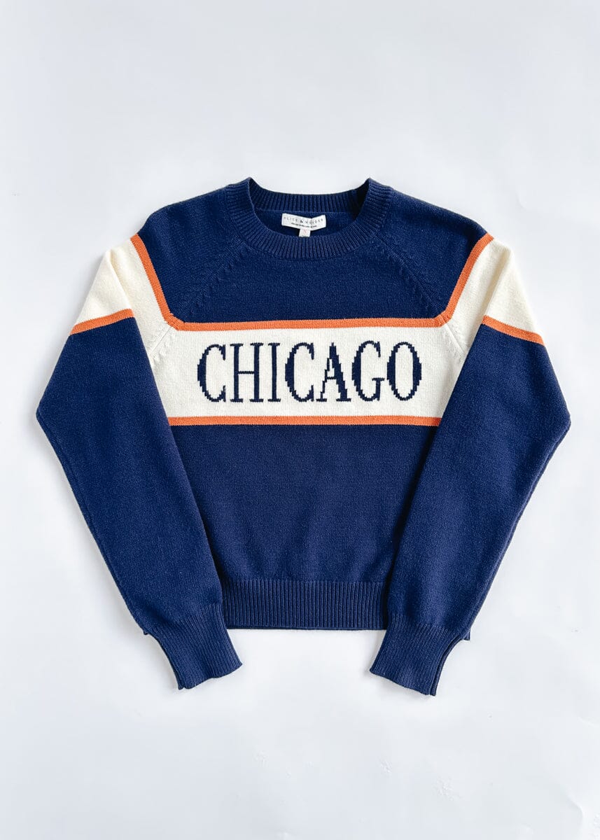 Chicago Vintage Block Stripe Sweater - Navy