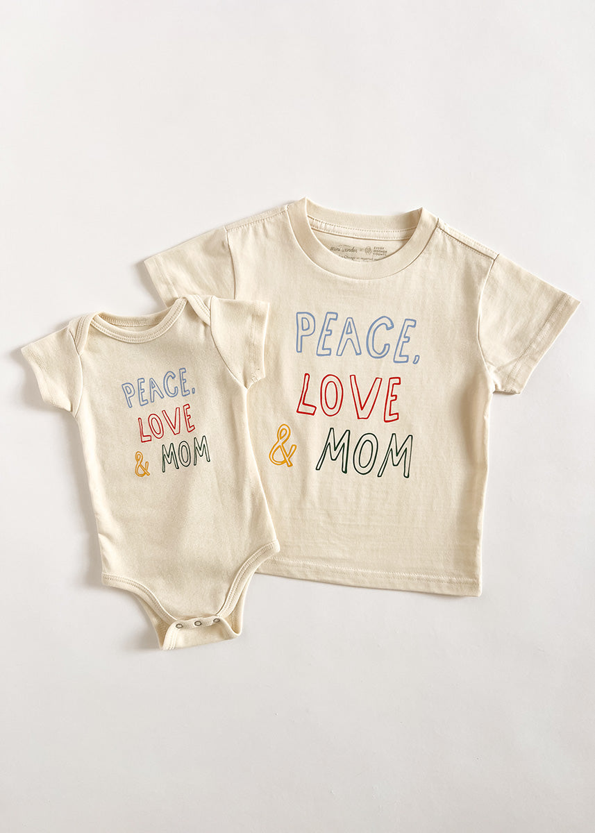 Peace, Love & Mom Onesie