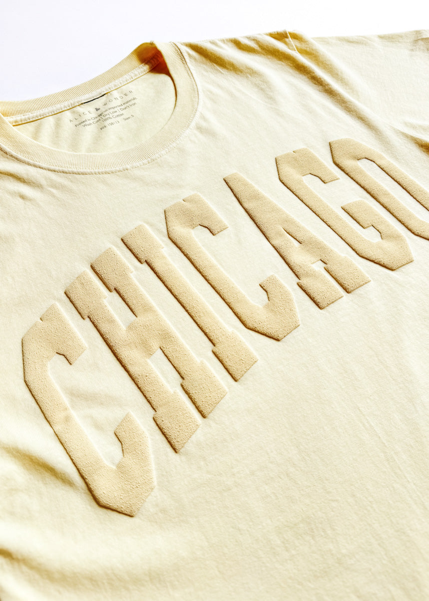 Chicago Collegiate Puff Unisex Tee - Buttermilk