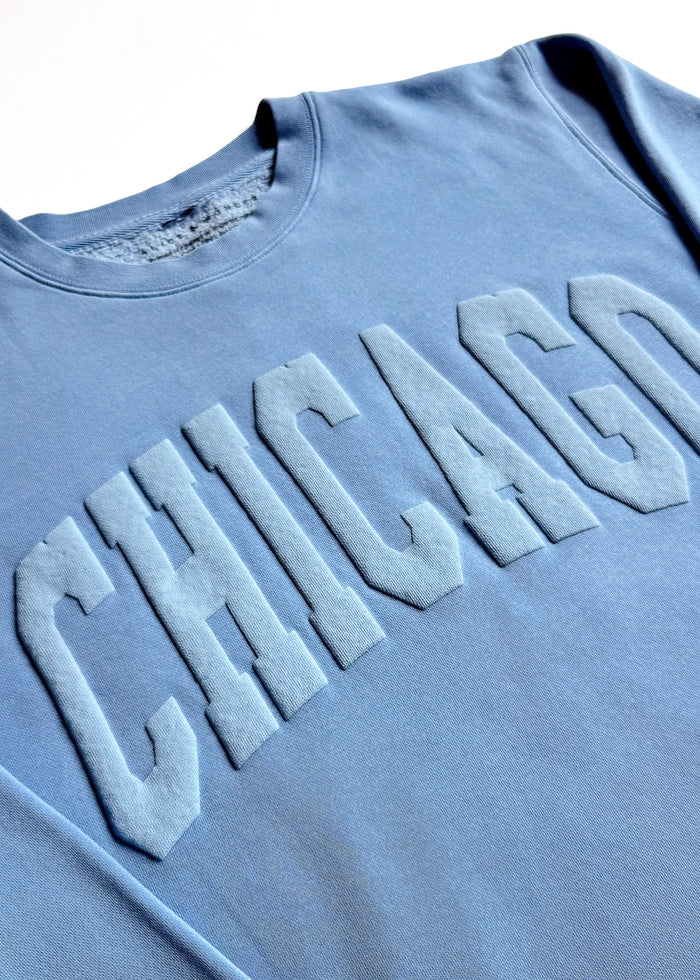 Chicago Collegiate Puff Sweatshirt - Light Blue