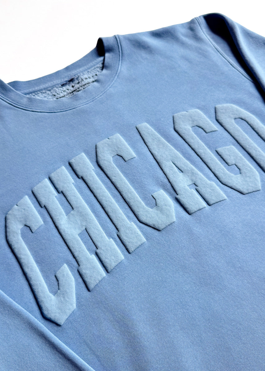Chicago Collegiate Puff Sweatshirt - Light Blue