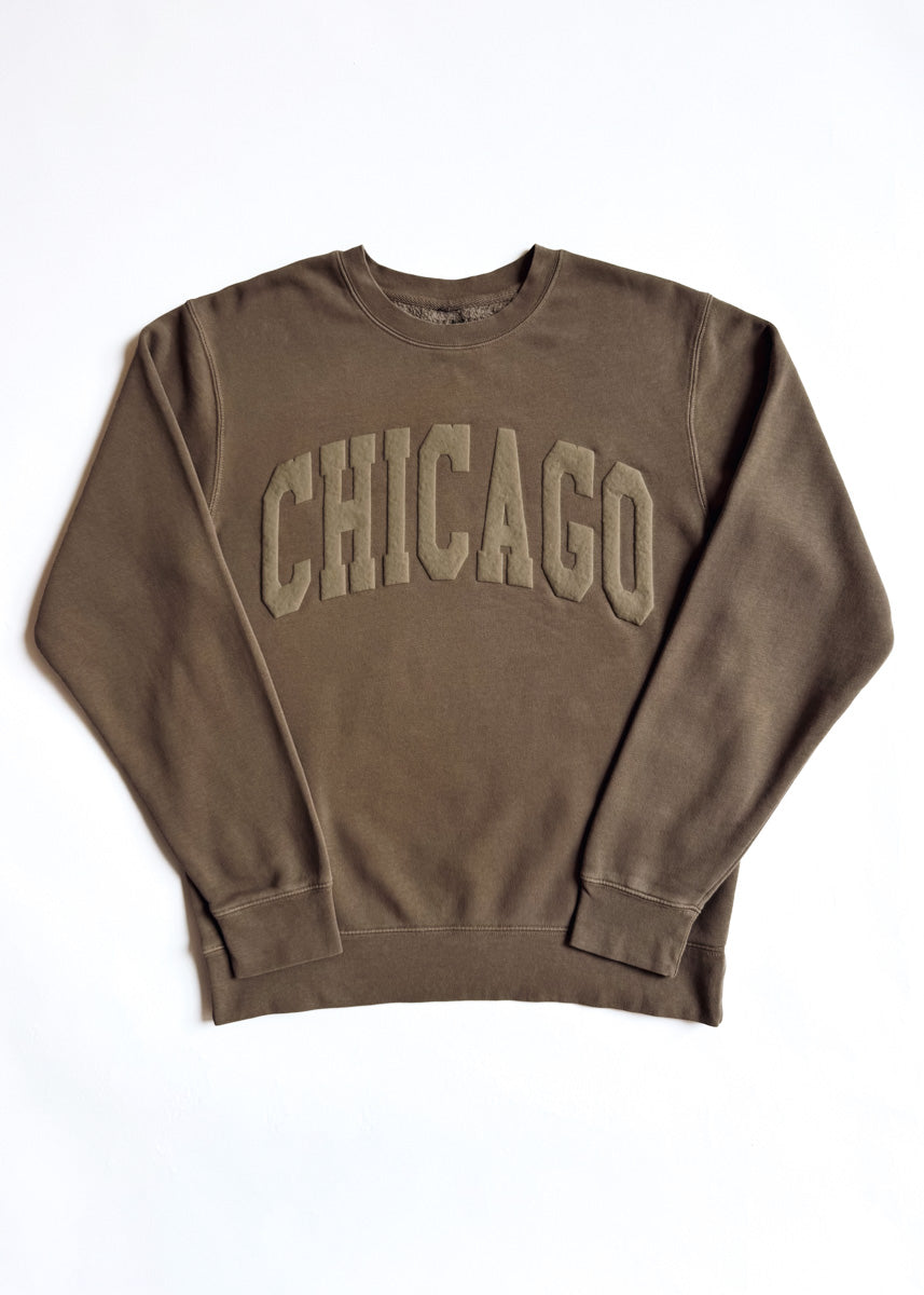 Chicago Collegiate Puff Sweatshirt - Clay