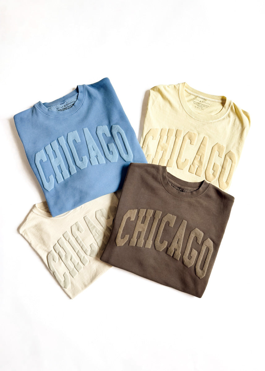 Chicago Collegiate Puff Sweatshirt - Clay