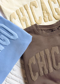 Chicago Collegiate Puff Sweatshirt - Light Blue