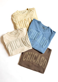 Chicago Collegiate Puff Unisex Tee - Buttermilk