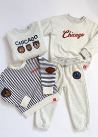 Chicago Football Striped Patch Sweatshirt