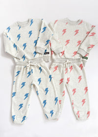 Lightning Bolt Sweatsuit Set - Pink