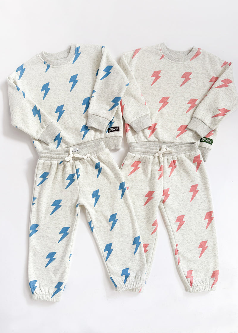 Lightning Bolt Sweatsuit Set - Pink