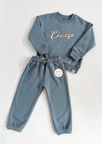 Chicago Script Sweatsuit Set - Blue