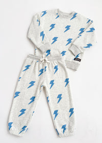 Lightning Bolt Sweatsuit Set - Blue