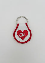 Red Heart Chi Patch Keychain