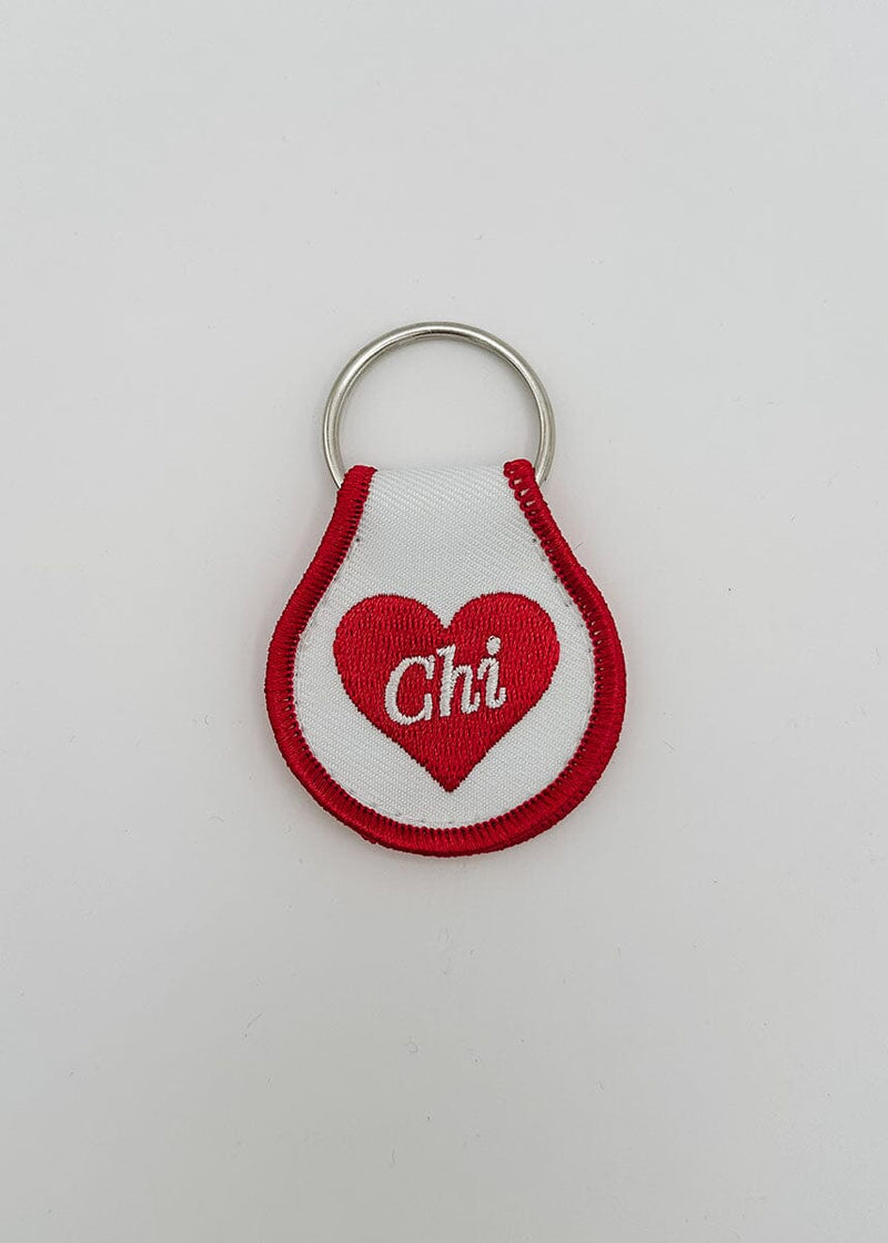 Red Heart Chi Patch Keychain