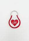 Red Heart Chi Patch Keychain