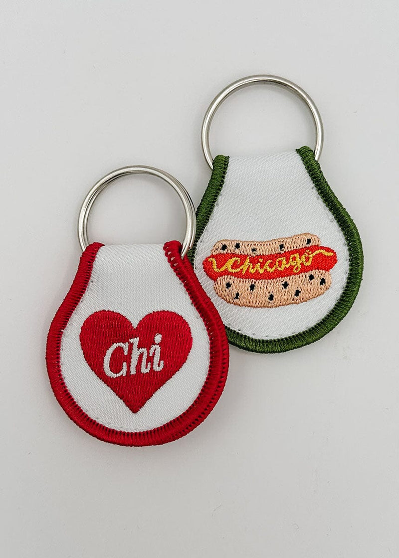 Red Heart Chi Patch Keychain