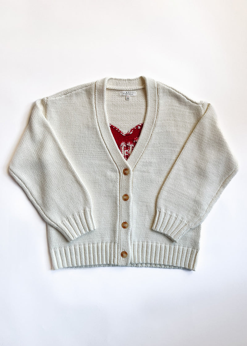 Chicago Heart Cardigan - Cream