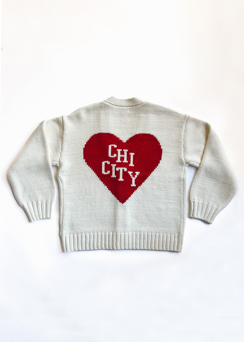 Chicago Heart Cardigan - Cream