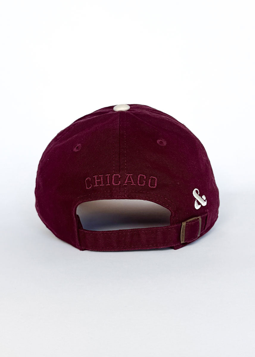 C Is For Chicago 2-Tone Dad Hat - Burgundy