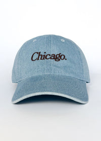 Chicago. Dad Hat - Denim & Chocolate