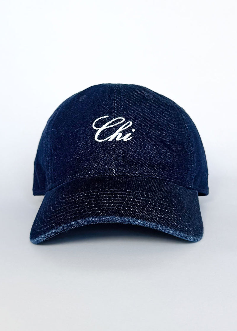 Chi Embroidered Dad Hat - Dark Denim