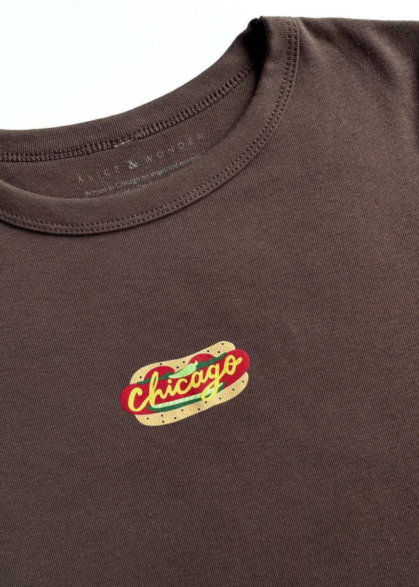 Chicago Dog Baby Tee - Brown