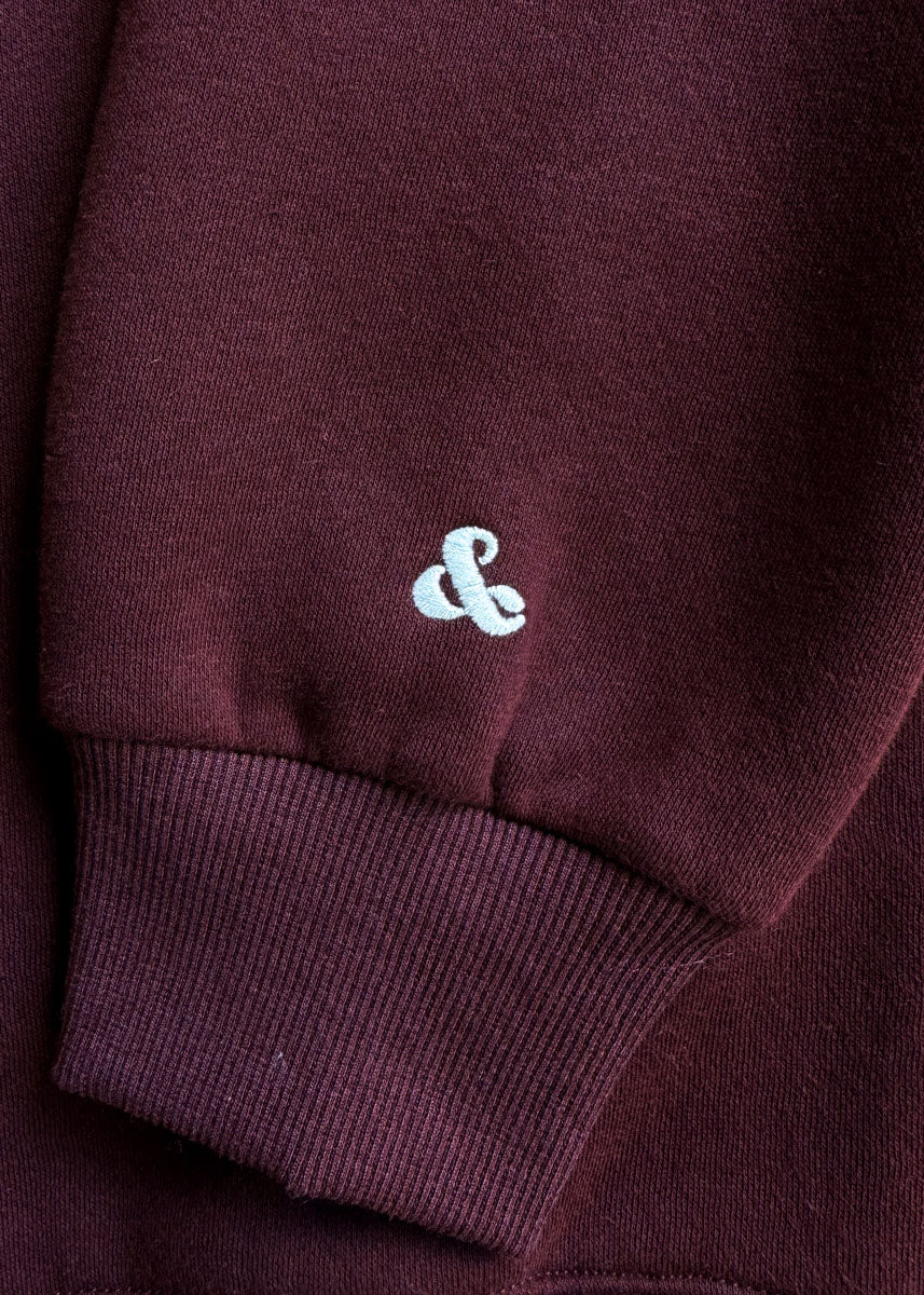 Chicago Collegiate Cord Mock Neck Sweatshirt - Burgundy & Blue