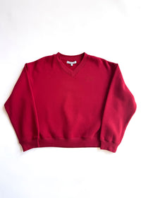 Chi Embroidered V-Neck Sweatshirt - Varsity Red