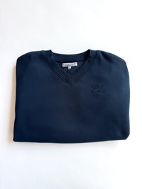 Chi Embroidered V-Neck Sweatshirt - Collegiate Blue