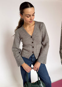 The Mona Cardigan - Heather Grey