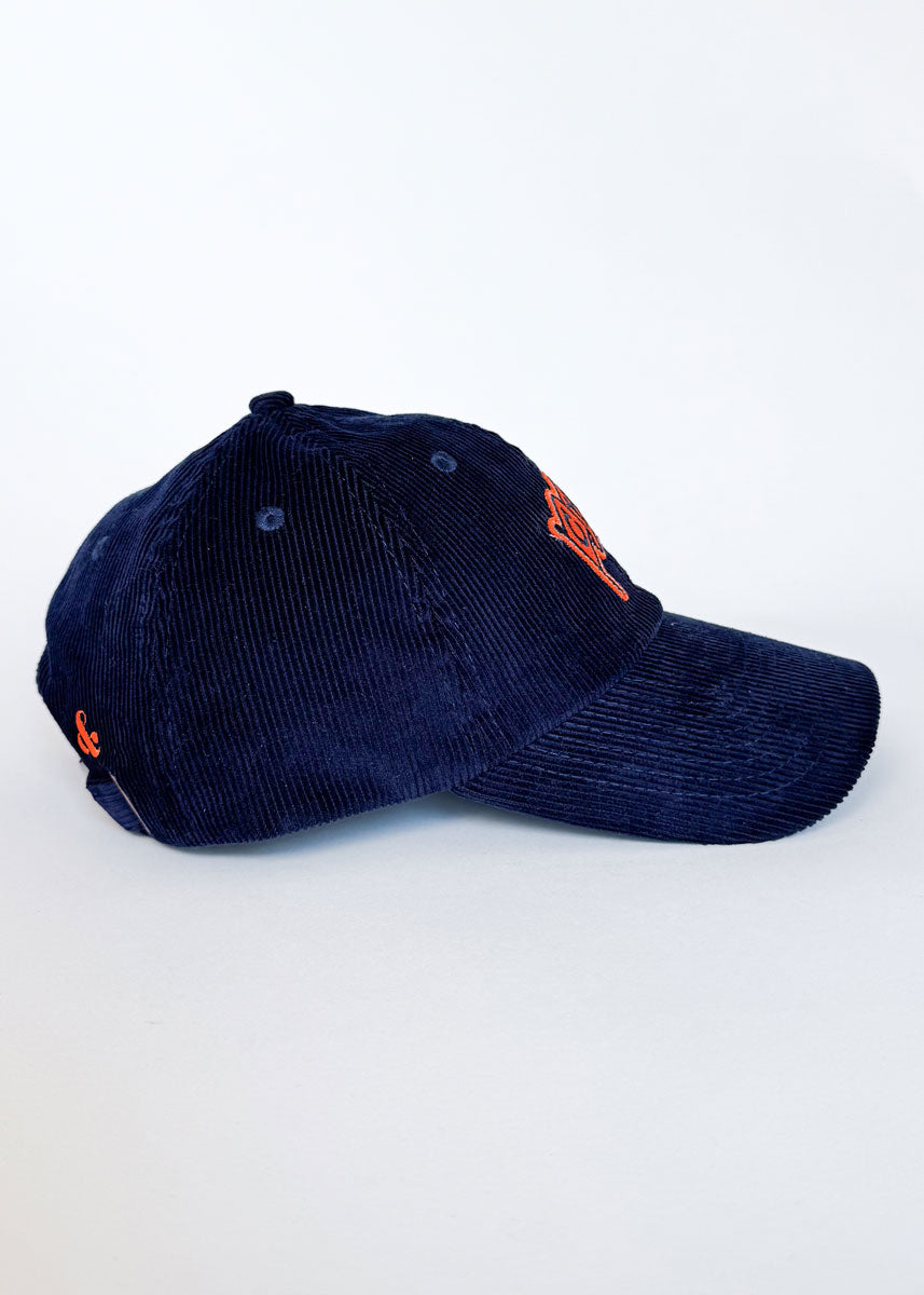 Chi Pennant Dad Hat - Navy Corduroy