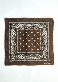 Chicago Stitch Embroidered Bandana - Brown