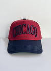Chicago Puff Baseball Cap - Burgundy & Navy