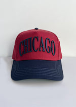 Chicago Puff Baseball Cap - Burgundy & Navy