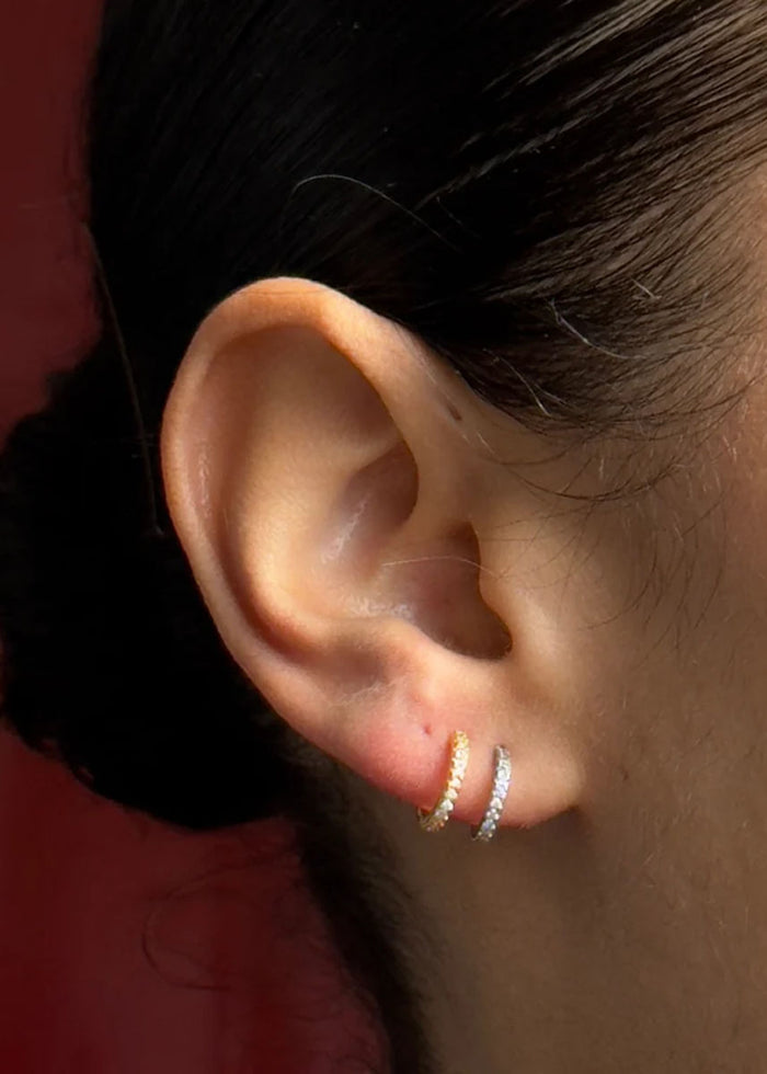 Delaney Mixed Metal Huggies - Gold