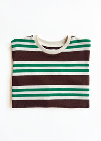Striped Heavyweight Long Sleeve Tee - Green