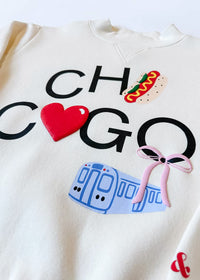 Chicago Love Mock Neck Sweatshirt - Cream